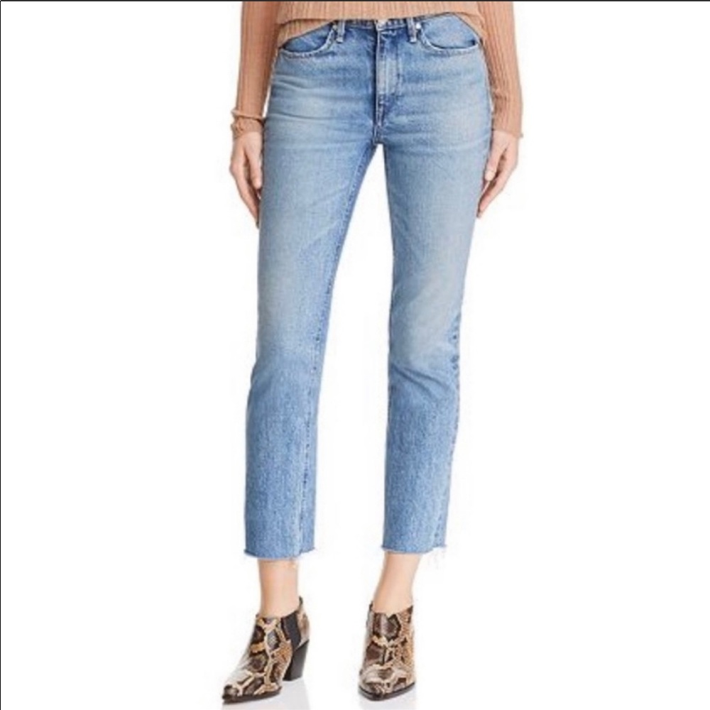 NWT Rag & Bone Farrah Cropped Ankle Raw Hem Jeans
